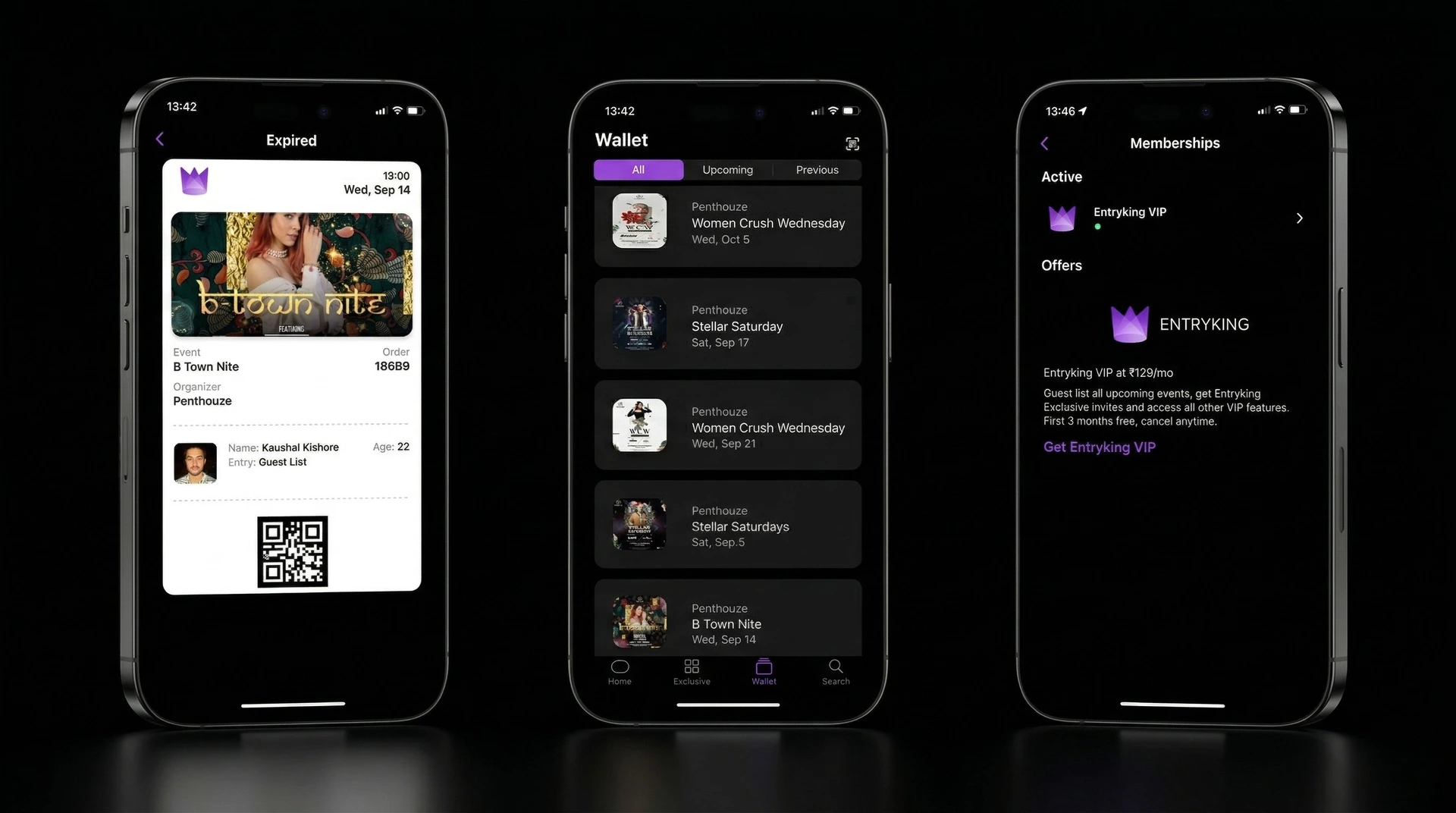 Entryking App Screen Mockup